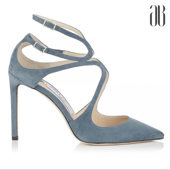 Jimmy Choo Shoes - JIMMY CHOO Blue Suede Lancer 100 Stilletos